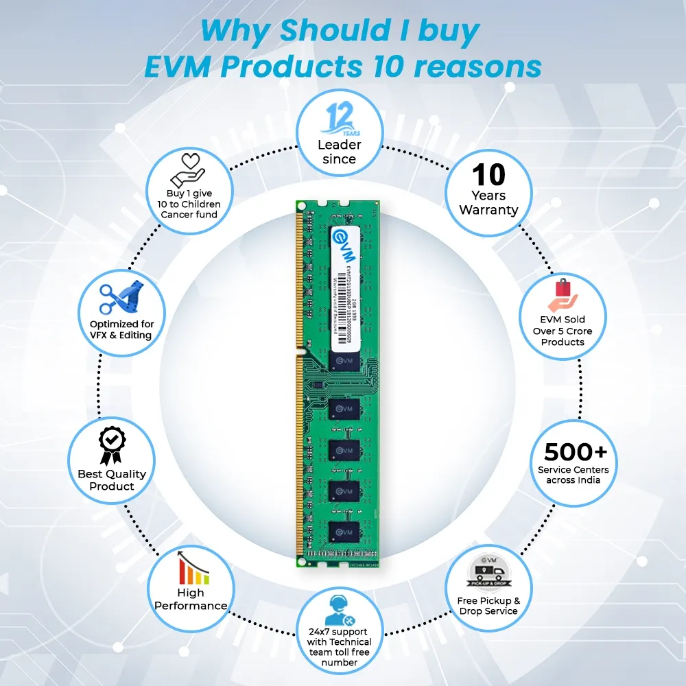 EVM Desktop Ram 2GB DDR3 1333Mhz view 7